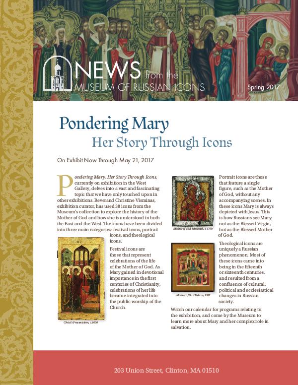 Museum of Russian Icons Newsletter Spring 2017 Volume 1