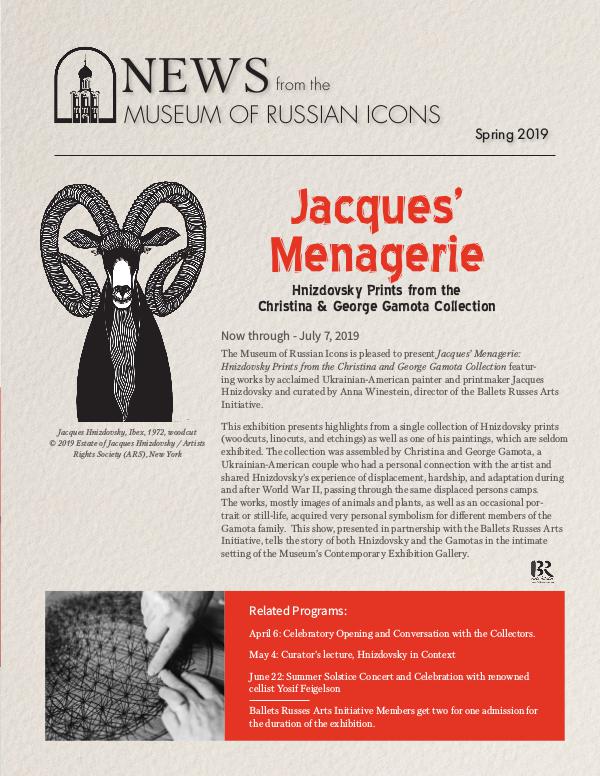 Museum of Russian Icons Spring 2019 Newsletter MoRI_SPRING_2019_newsletter web