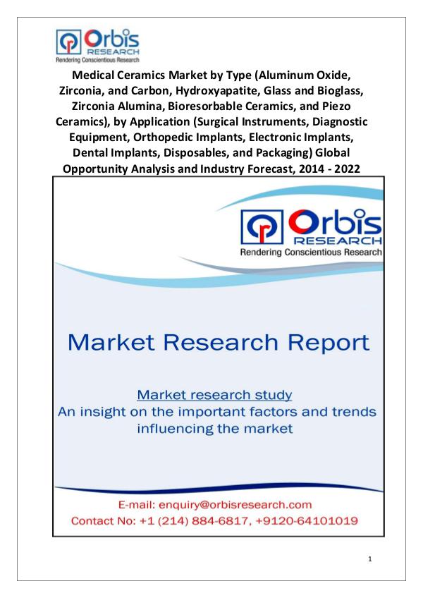 Market Research Reports Globally Medical Ceramics Industry 2014