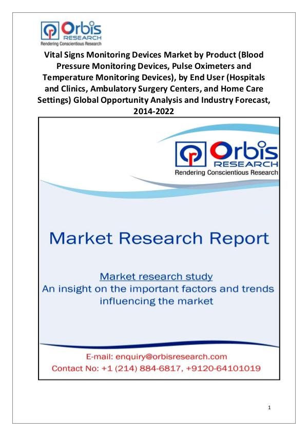 Market Research Reports Worldwide Vital Signs Monitoring Devices Market