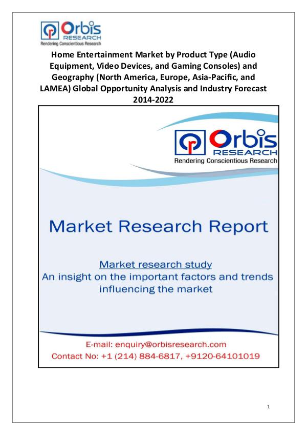 Market Research Reports Globally Home Entertainment Industry 2014