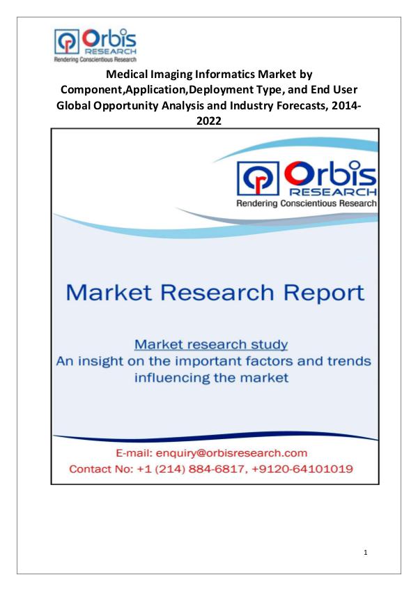 Market Research Reports Medical Imaging Informatics Market Globally
