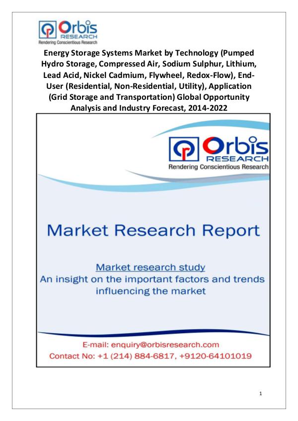 Market Research Reports 2014 Energy Storage Systems Market Globally