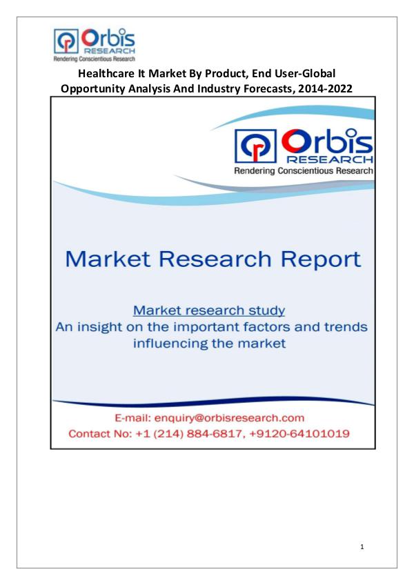 Market Research Reports Healthcare It Industry Global 2022 Forecast