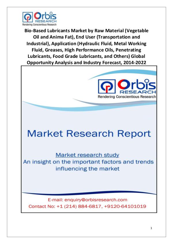Market Research Reports 2014-2022 Global Bio-Based Lubricants Market