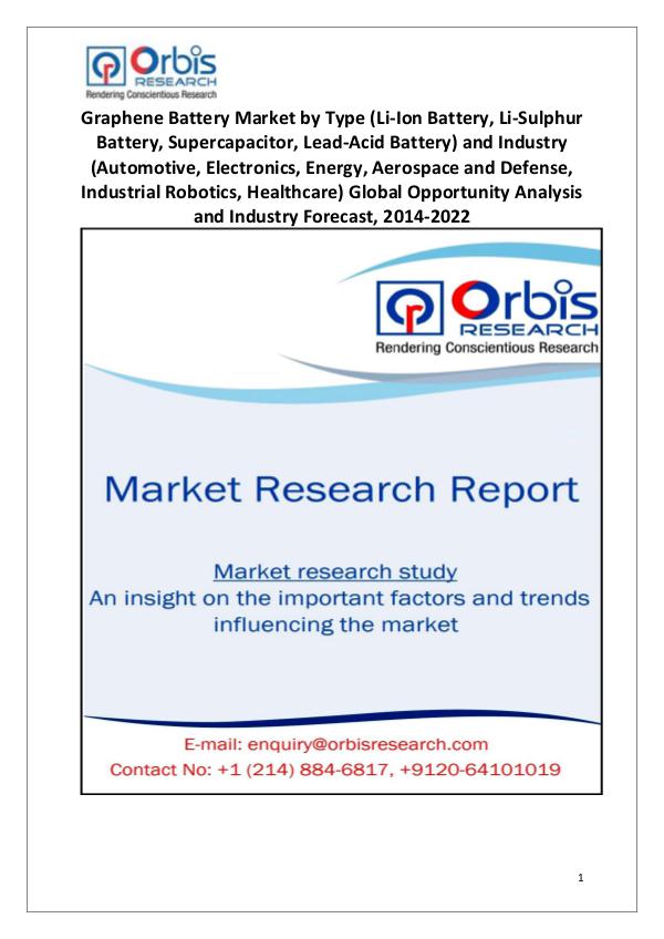 Market Research Reports Worldwide Graphene Battery Industry 2014-2022