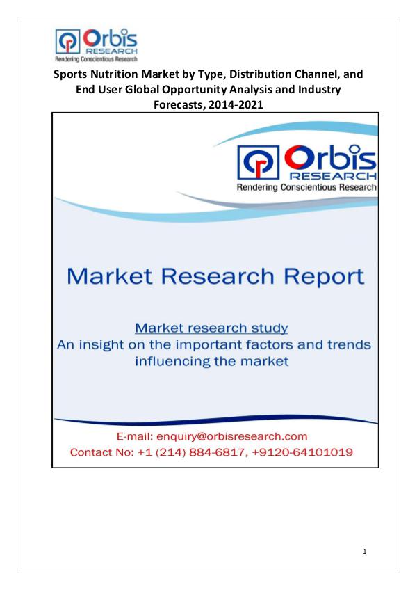 Market Report Study Latest News: Global Sports Nutrition Industry
