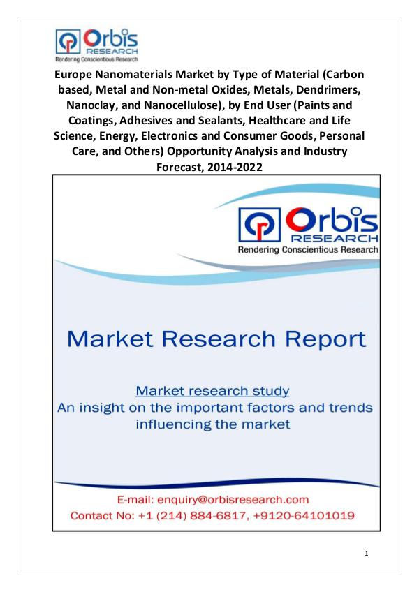 Market Report Study Europe Nanomaterials Industry 2022 Forecast