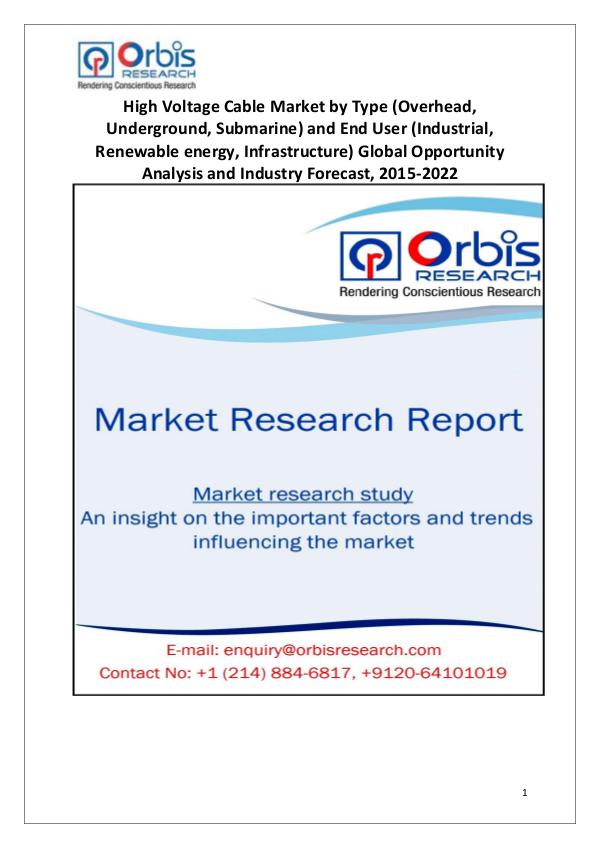 Market Report Study 2014-2022 Global High Voltage Cable Market