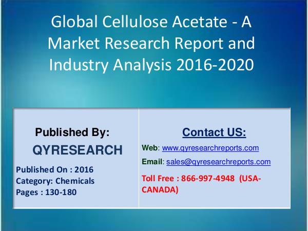 Global Cellulose Acetate – A Industry 2016 Market Overview 4