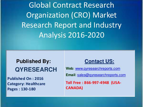 Global Contract Research Organization (CRO) Market 2016 Growth 4