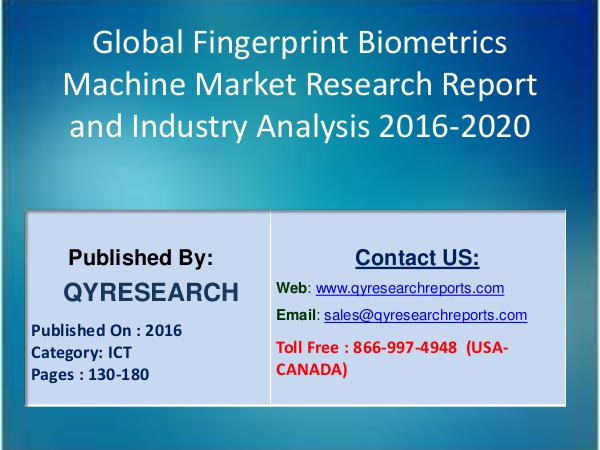 Global Fingerprint Biometrics Machine Industry 2016 Industry Business 7