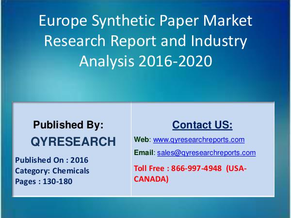 Synthetic Paper Industry 2016 Growth & Development 4