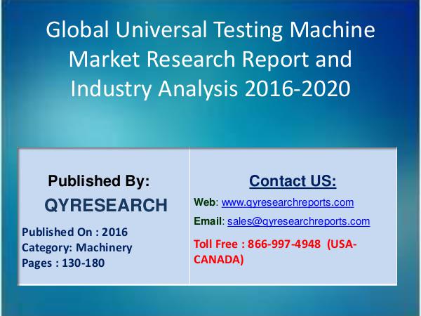 Universal Testing Machine Market Aims To Increase Shares Worldwide 4