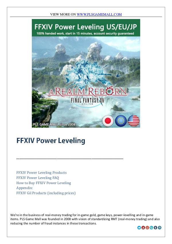 Buy FFXIV Power Leveling at best price from Pls Game Mall Buy FFXIV Power Leveling