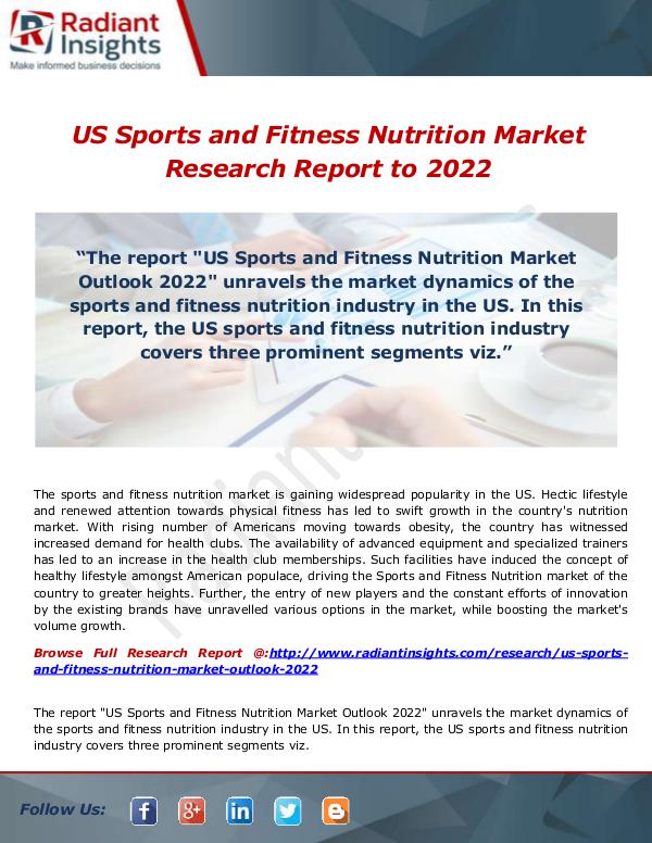 Research Analysis Reports US Sports and Fitness Nutrition Market 2022- Estim
