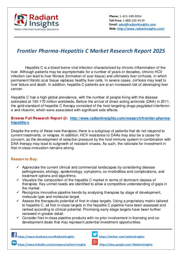 Frontier Pharma-Hepatitis C Market Research Report