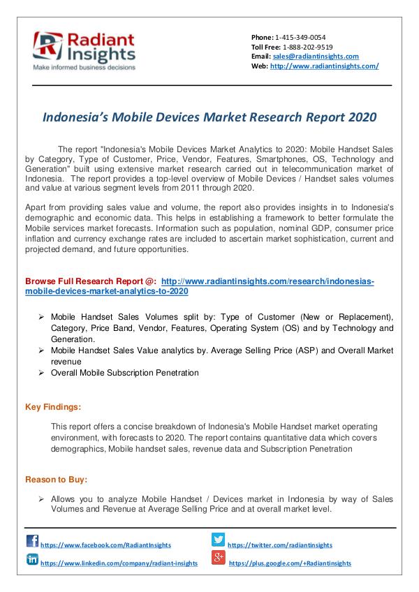 Research Analysis Reports Indonesia's Mobile Market Research Report