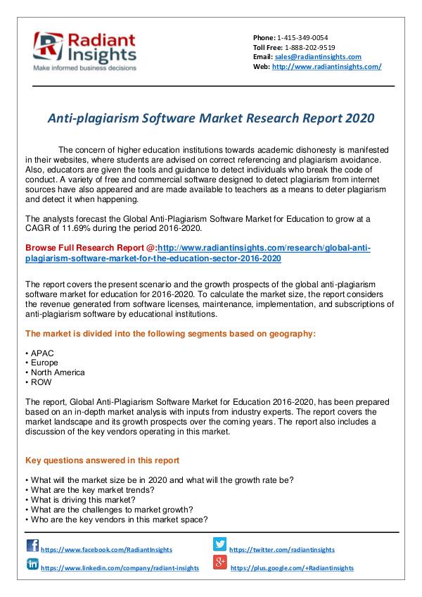 Research Analysis Reports Anti-Plagiarism Software Market