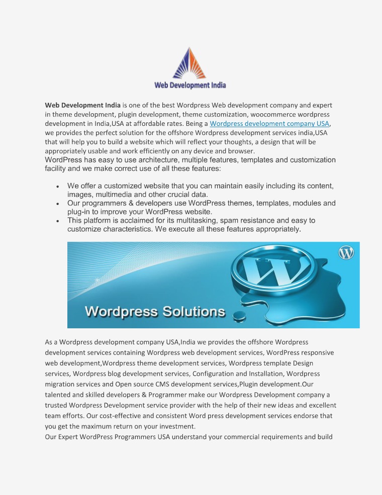 Wordpress development company USA Wordpress development company USA