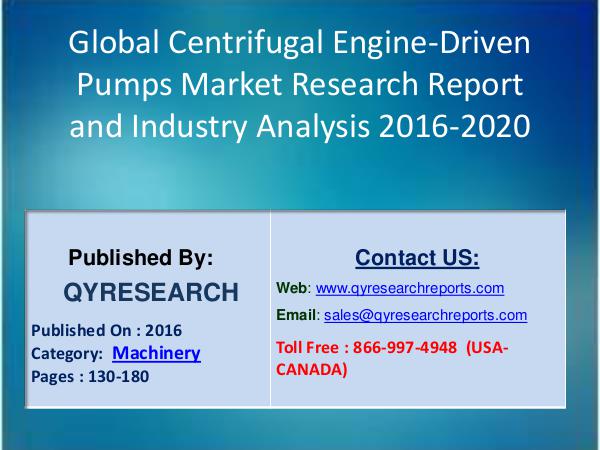 Global Centrifugal Engine-Driven Pumps Market 2016