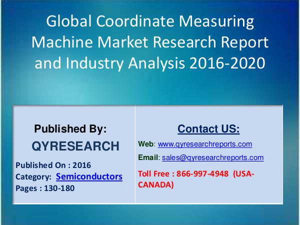 Global Centrifugal Pump Industry 2016 Market Development and Segments Global Coordinate Measuring Machine (CMM) Industry