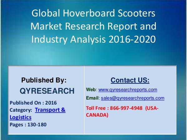 Global Hoverboard Scooters Market 2016 Segmentation by Application Global Hoverboard Scooters Market 2016