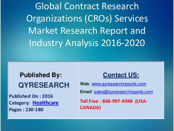 Global BIPV Market 2016 Analysis, Regional Outlook and Strategies Contract Research Organizations Services Market