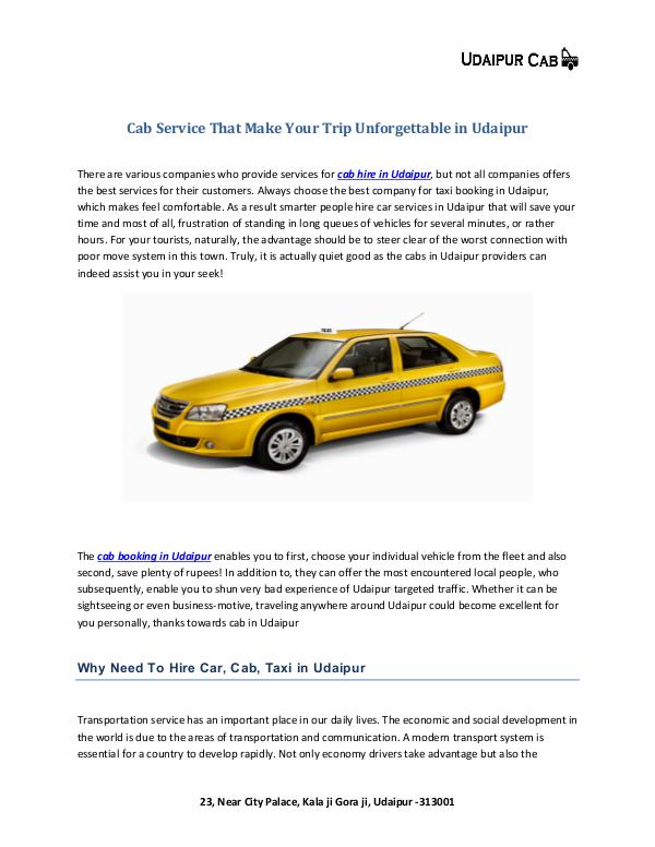 Cab Service That Make Your Trip Unforgettable in U