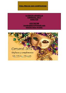 Catálogo Carnaval 303 adultos . La bolsa Amarilla.