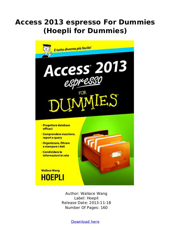 [DOWNLOAD] PDF Access 2013 espresso For Dummies (H