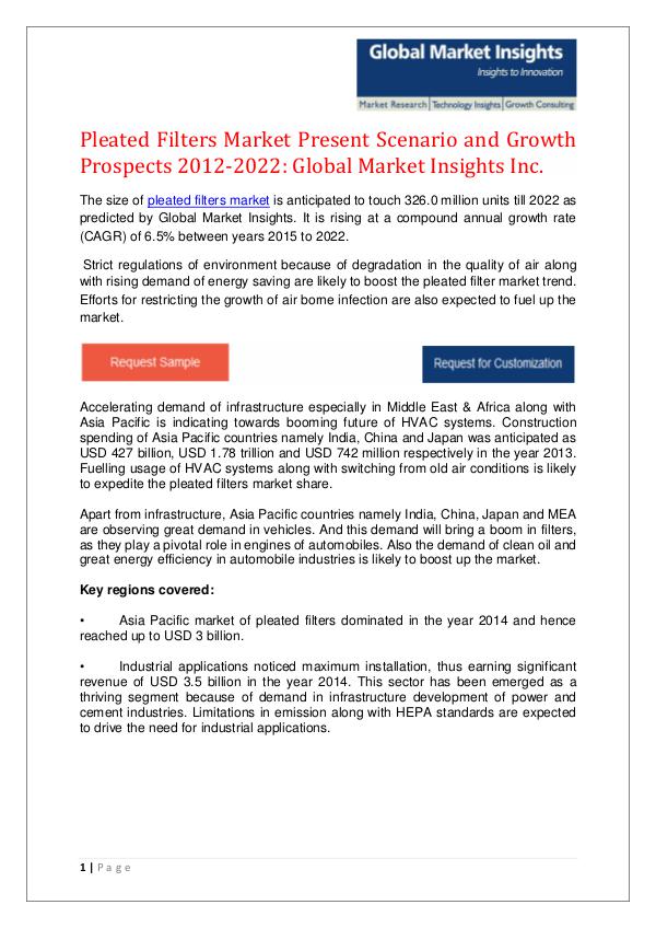 : PLEATED FILTER market share research by applications and regions PDF-Pleated Filters Market wordpress