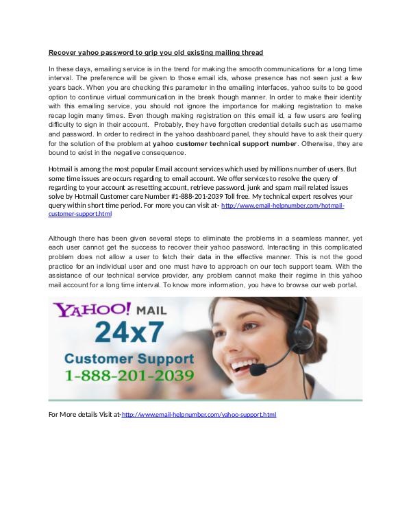 Call Now yahoo support Number @1-888-201-2039 volume1