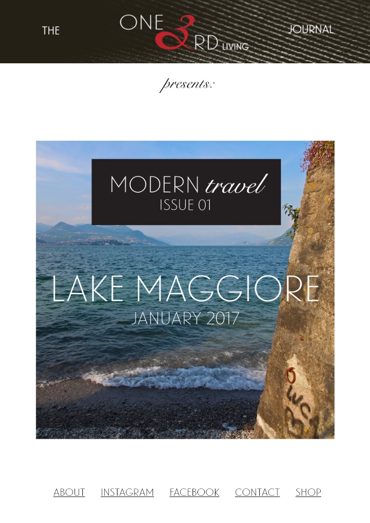 The One 3rd Living Journal Modern Travel/ Issue 01/ Jan 2017