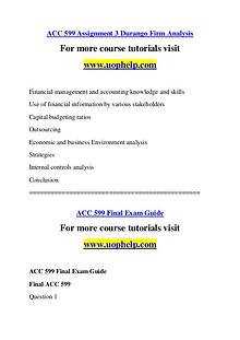 ACC 599 Endless Education /uophelp.com