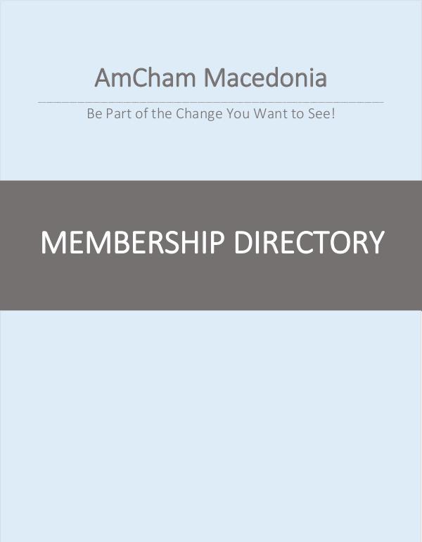 AmCham Macedonia Membership Directory 2016