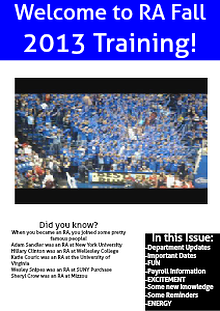 RA Newsletter Fall 2013