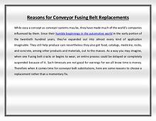 Reasons for Conveyor Fusing Belt Replacements
