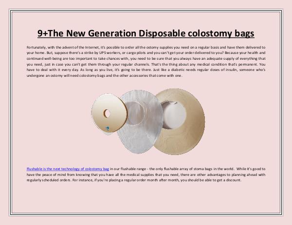 The New Generation Disposable colostomy bags The New Generation Disposable colostomy bags
