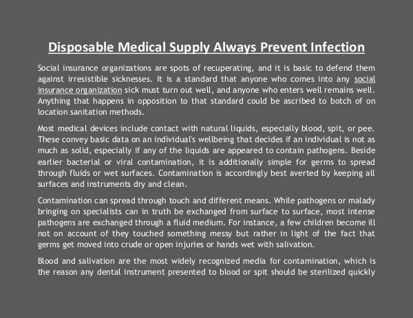 Disposable Medical Supply Always Prevent Infection Disposable Medical Supply Always Prevent Infection