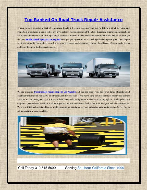 Top Ranked On Road Truck Repair Assistance