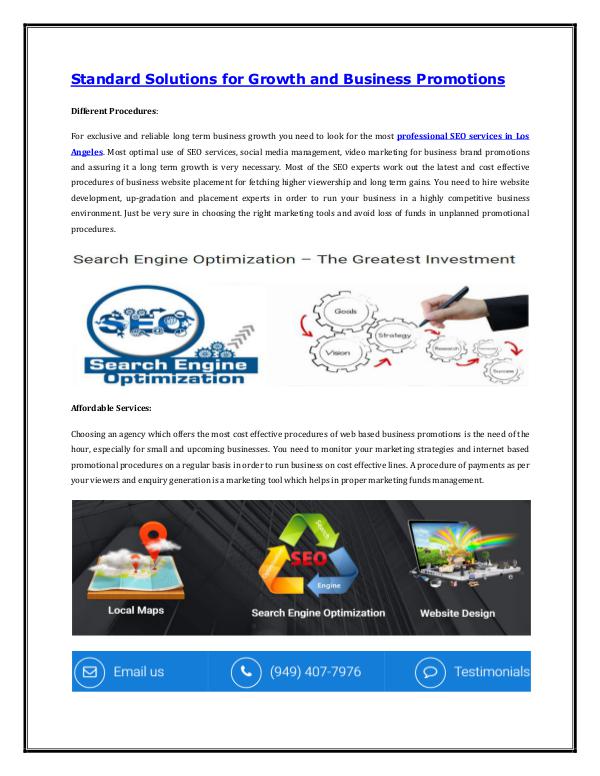 Standard Solutions for Growth and Business Promoti