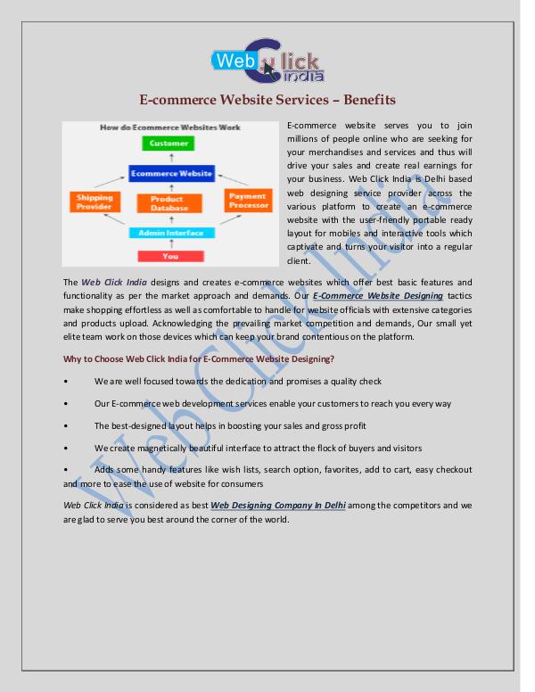 Ecommerce Website Designing Company In Delhi - Web Click India Ecommerce Web Designing Company in Delhi