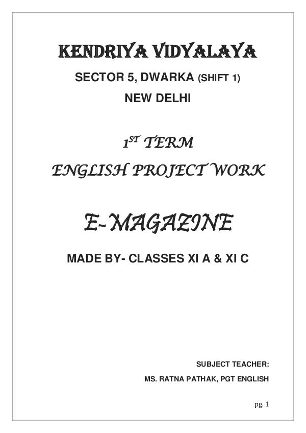 KV Dwarka Times 1st Issue