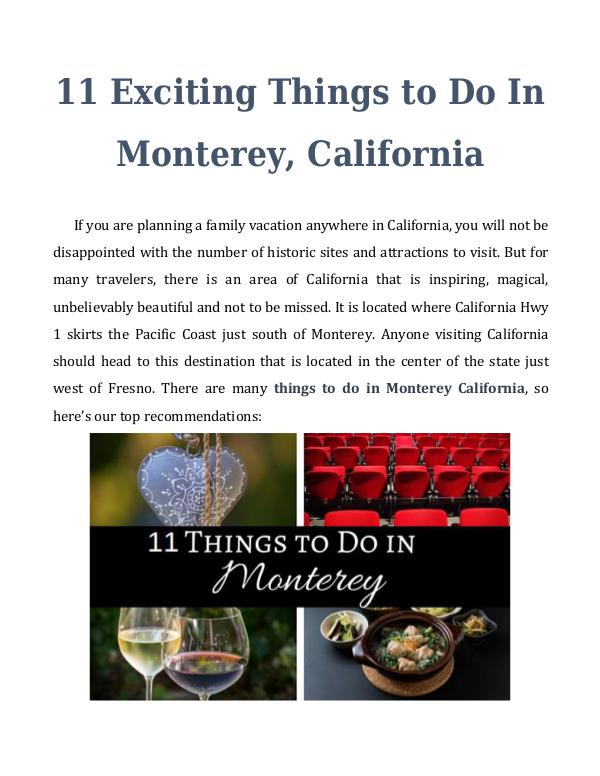 11 Exciting Things to Do In Monterey, California 11 Exciting Things to Do In Monterey, California