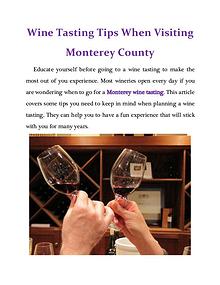 Wine Tasting Tips When Visiting Monterey County