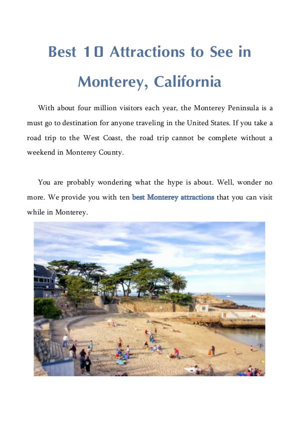 Best 10 Attractions to See in Monterey, California Best 10 Attractions to See in Monterey, California