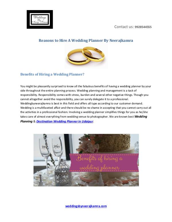 Reasons to Hire A Wedding Planner By Neerajkamra Reasons to Hire A Wedding Planner By Neerajkamra