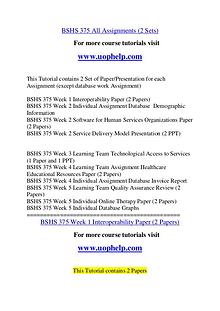 BSHS 375 Endless Education /uophelp.com
