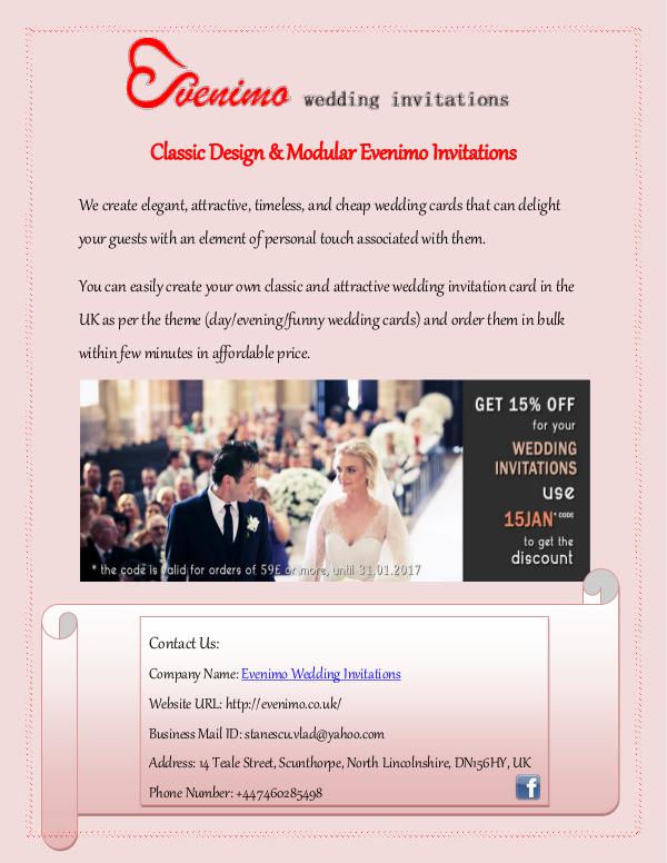 Buy Classic Designer & Modern Wedding Invitations Evenimo Wedding Invitations